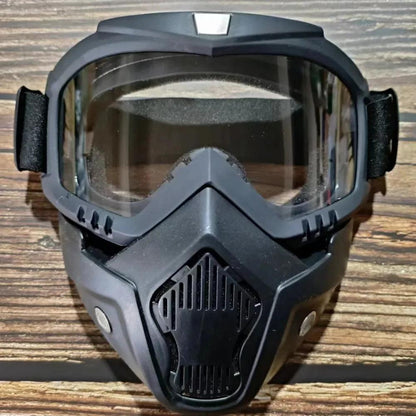 Windproof Motorcycle Mask Goggles with UV Protection clear-lens by HitMyNeed