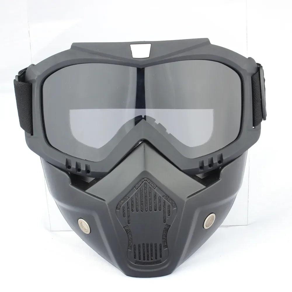 Windproof Motorcycle Mask Goggles with UV Protection grey-lens by HitMyNeed