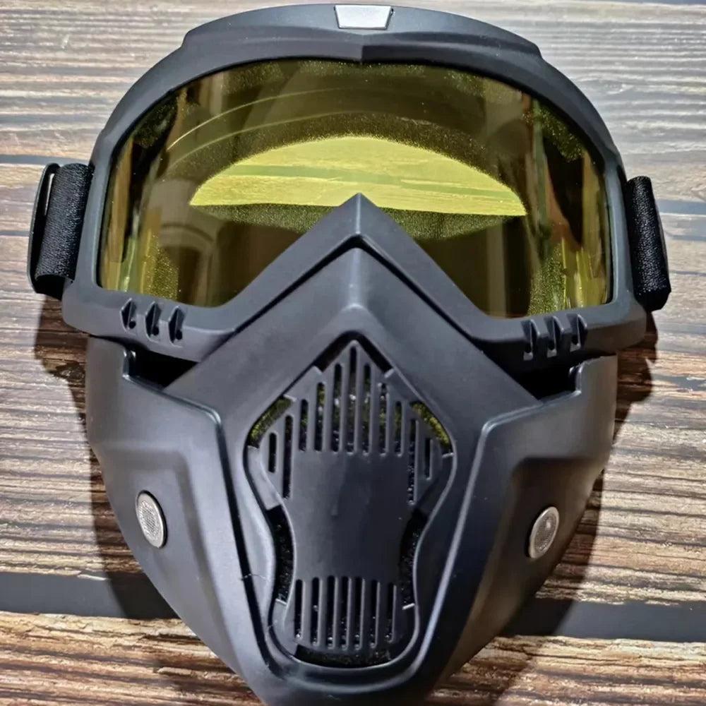 Windproof Motorcycle Mask Goggles with UV Protection yellow-lens by HitMyNeed
