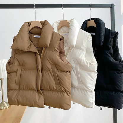 Windproof Women's Winter Puffer Vest by HitMyNeed