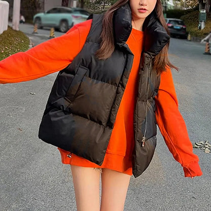 Windproof Women's Winter Puffer Vest by HitMyNeed