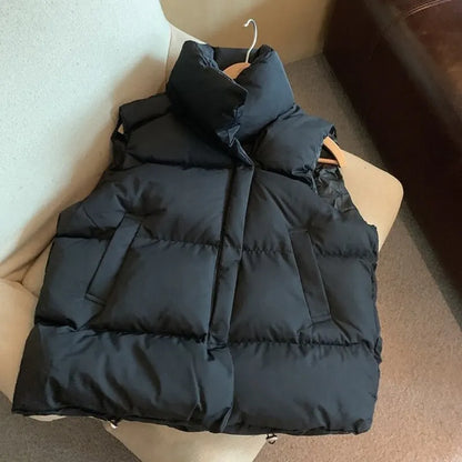 Windproof Women's Winter Puffer Vest b m by HitMyNeed