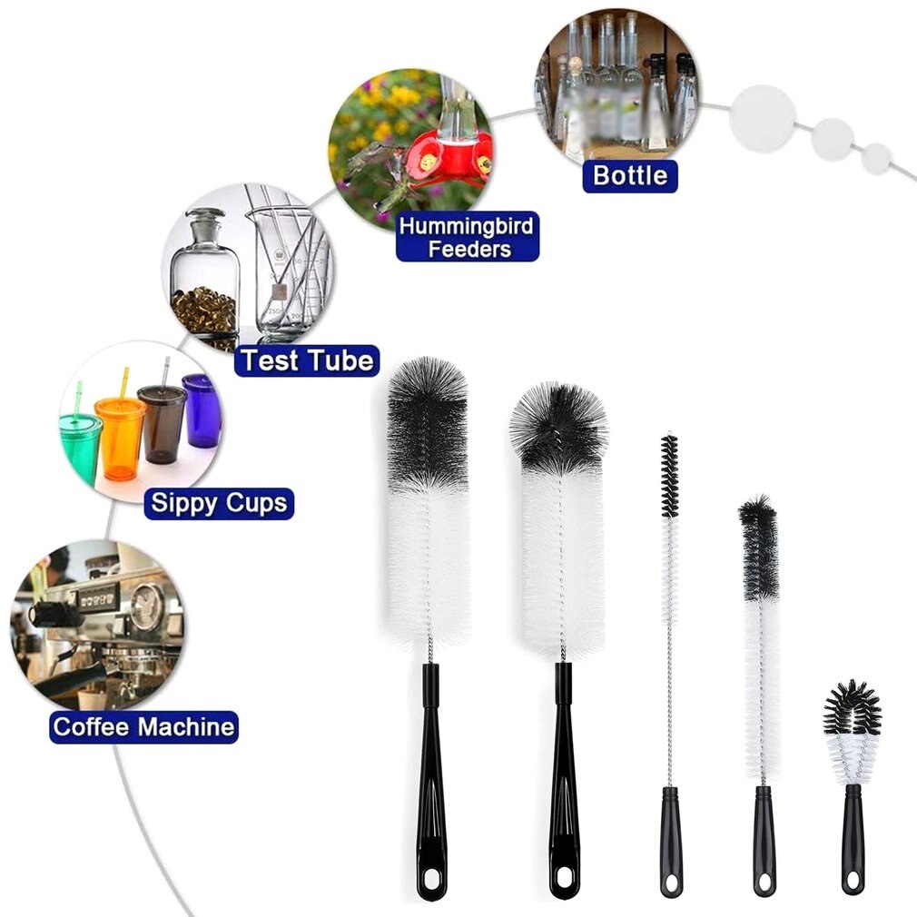 Wine Bottle Brush Cleaning Set - 5 Piece Kit by HitMyNeed