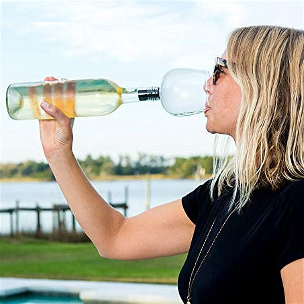 Wine Bottle Top Glass Cup 260ml by HitMyNeed