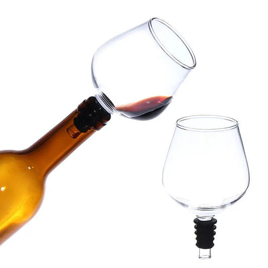 Wine Bottle Topper Glass with Silicone Seal by HitMyNeed