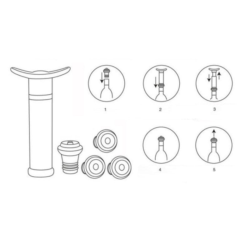 Wine Vacuum Pump with Bottle Stoppers by HitMyNeed