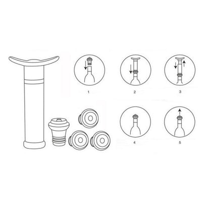 Wine Vacuum Pump with Bottle Stoppers by HitMyNeed