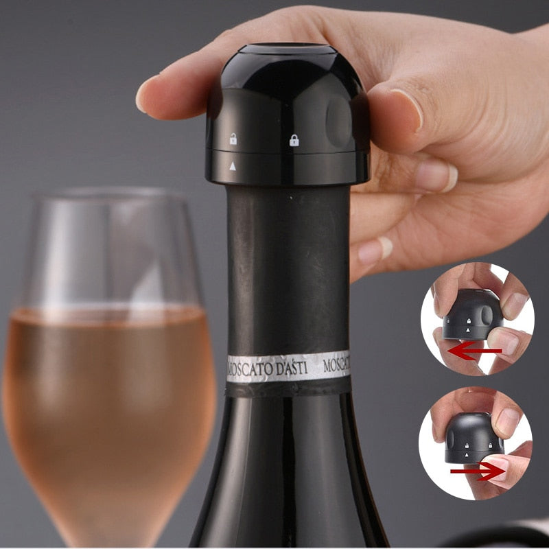 Wine Vacuum Stopper Bottle Caps (Set of 3) by HitMyNeed