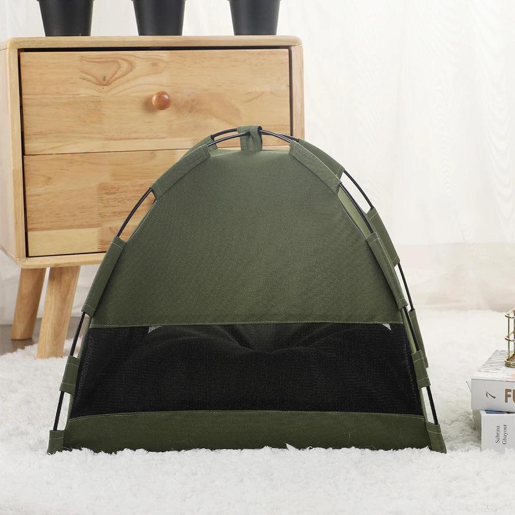 Winter Clamshell Cat Tent Bed with Warm Cushion by HitMyNeed