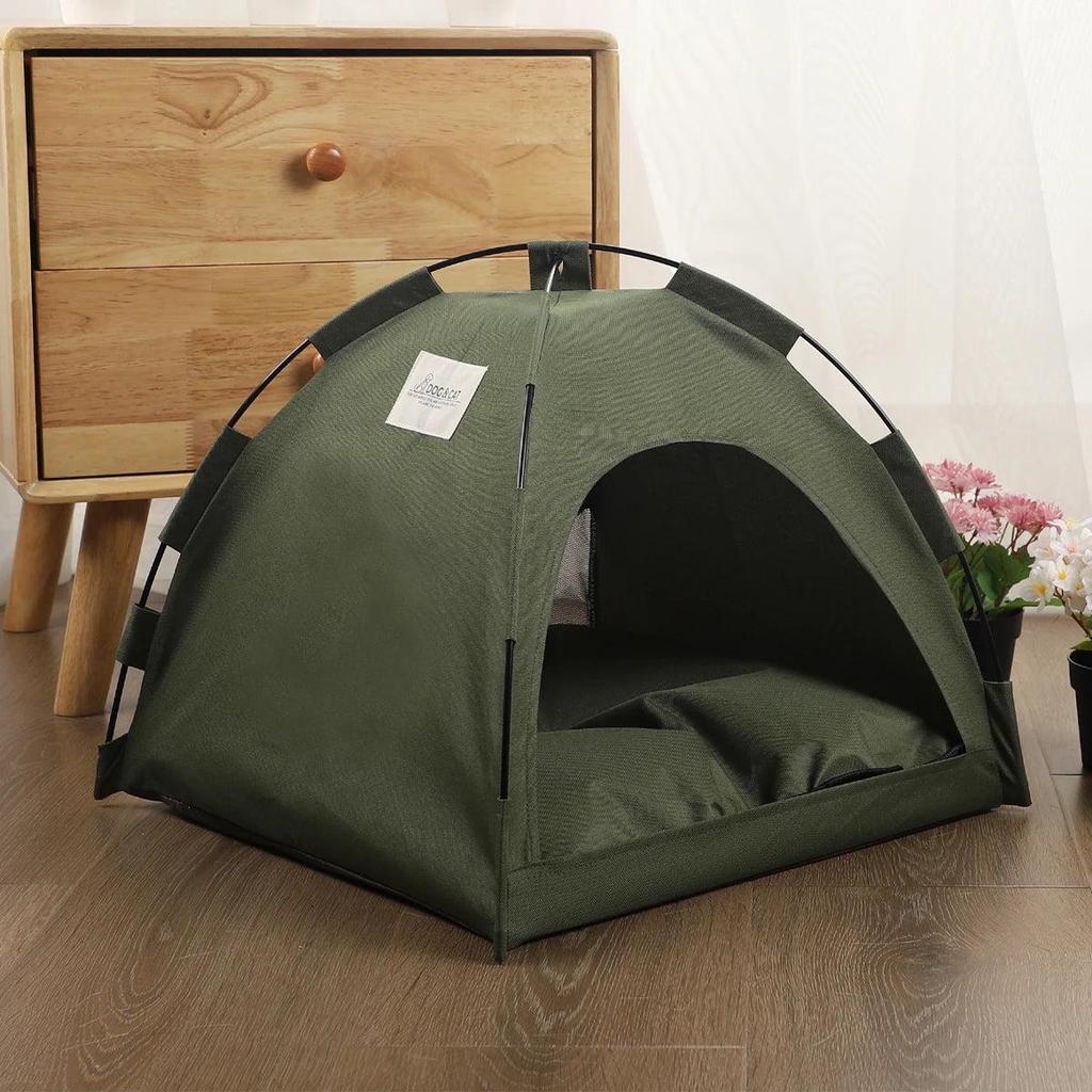 Winter Clamshell Cat Tent Bed with Warm Cushion by HitMyNeed