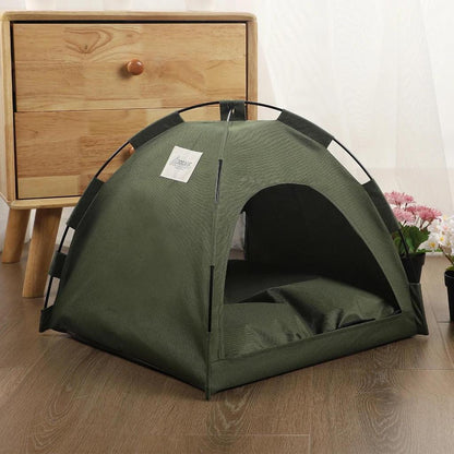 Winter Clamshell Cat Tent Bed with Warm Cushion by HitMyNeed