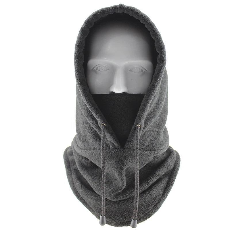 Winter Fleece Cycling Bomber Hat with Full Face Cover a-style-gray by HitMyNeed
