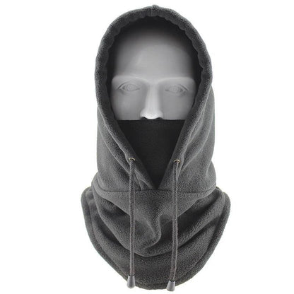 Winter Fleece Cycling Bomber Hat with Full Face Cover a-style-gray by HitMyNeed
