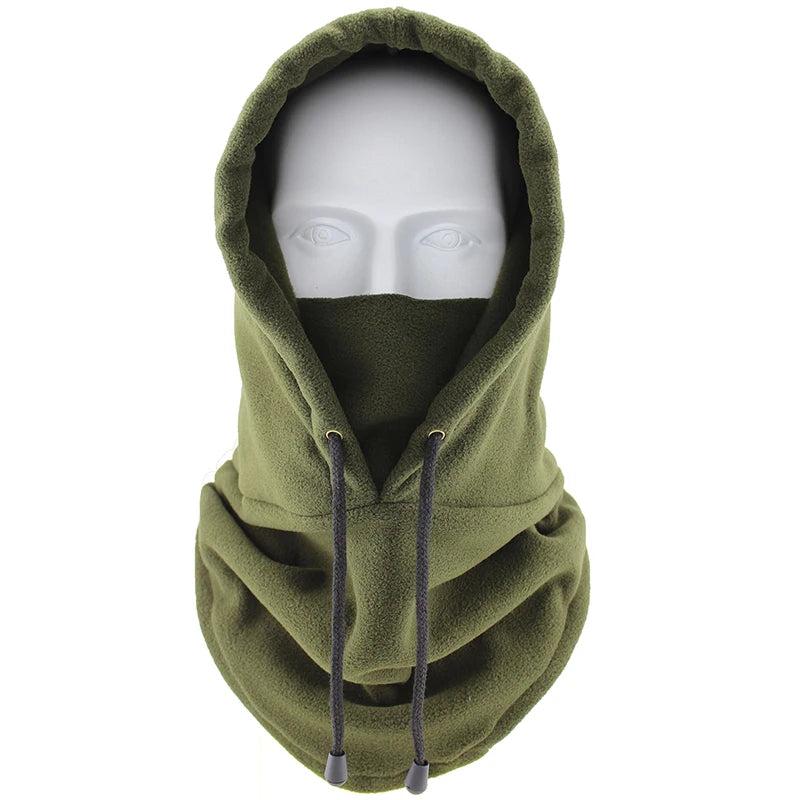 Winter Fleece Cycling Bomber Hat with Full Face Cover a-style-green by HitMyNeed