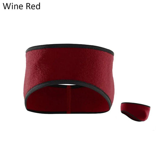 Winter Fleece Ear Warmer Headband wine-red by HitMyNeed
