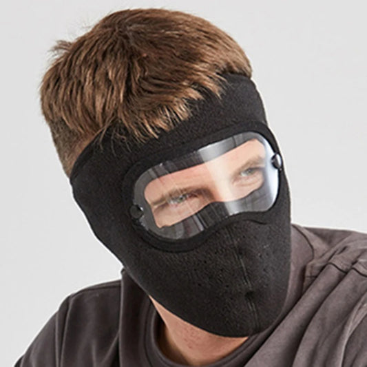 Winter Fleece Face Mask with Anti-Fog Goggles black by HitMyNeed