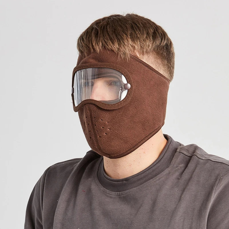 Winter Fleece Face Mask with Anti-Fog Goggles coffee by HitMyNeed