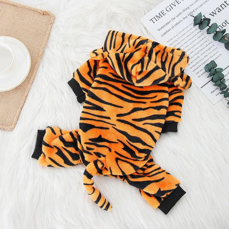 Winter Fleece Hoodie for Small Dogs and Cats tiger xs by HitMyNeed