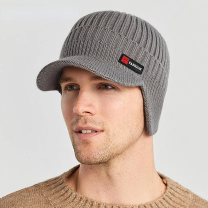 Winter Knit Men's Hat with Scarf & Ear Protection by HitMyNeed