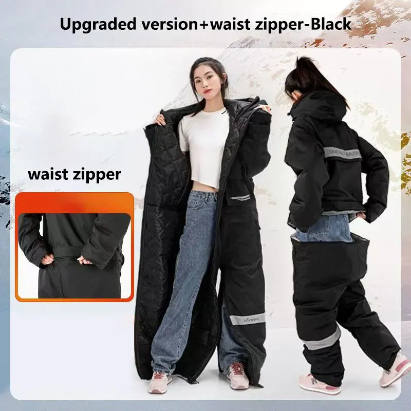 Winter Motorcycle One-Piece Windproof Riding Suit black-with-zipper xxxl by HitMyNeed