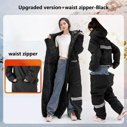 Winter Motorcycle One-Piece Windproof Riding Suit black-with-zipper xxxl by HitMyNeed