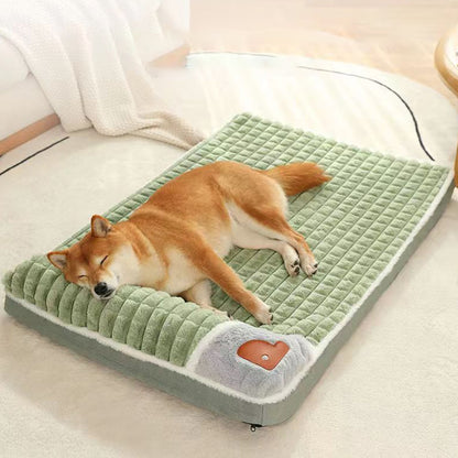Winter Plaid Sofa Dog & Cat Bed, Removable Cover by HitMyNeed