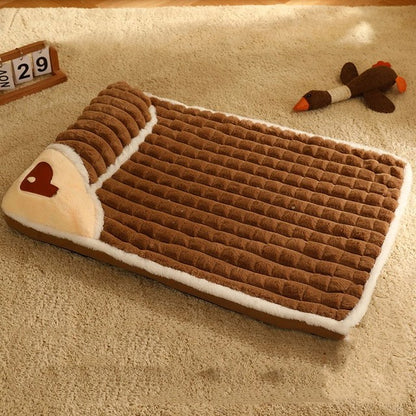 Winter Plaid Sofa Dog & Cat Bed, Removable Cover chocolate 75x45-cm by HitMyNeed