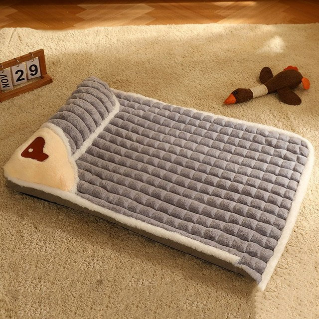 Winter Plaid Sofa Dog & Cat Bed, Removable Cover gray 75x45-cm by HitMyNeed