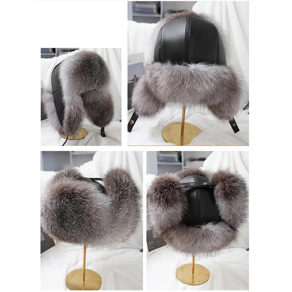 Winter Silver Fox Fur Ushanka Trapper Hat by HitMyNeed