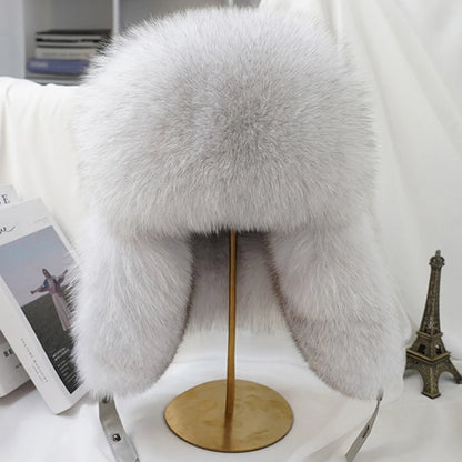 Winter Silver Fox Fur Ushanka Trapper Hat by HitMyNeed