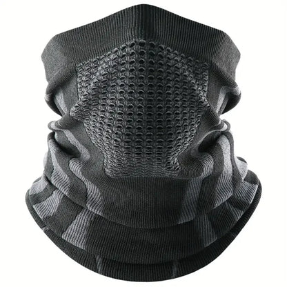 Winter Thermal Knitted Tube Scarf & Face Cover black by HitMyNeed