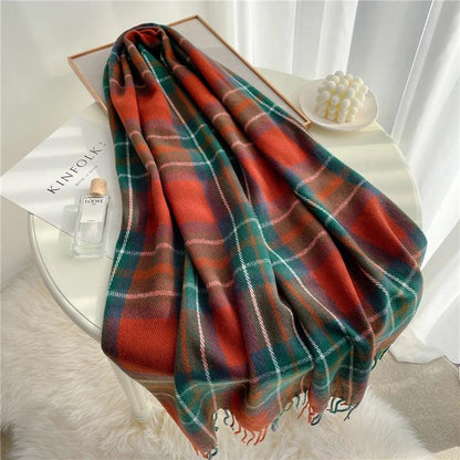 Winter Unisex Tassel Plaid Scarf wt15-3 by HitMyNeed