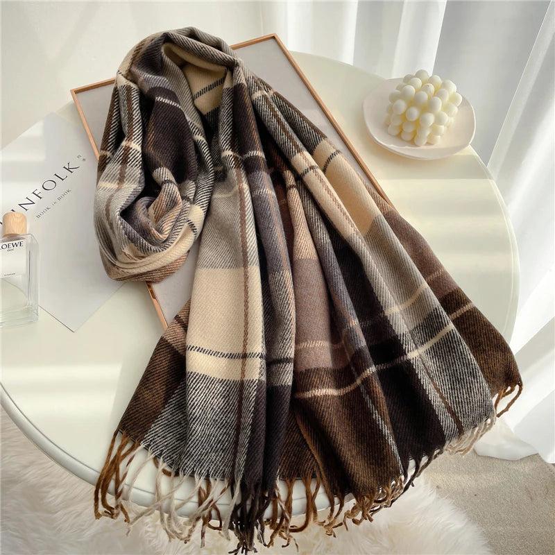 Winter Unisex Tassel Plaid Scarf wt15-4 by HitMyNeed