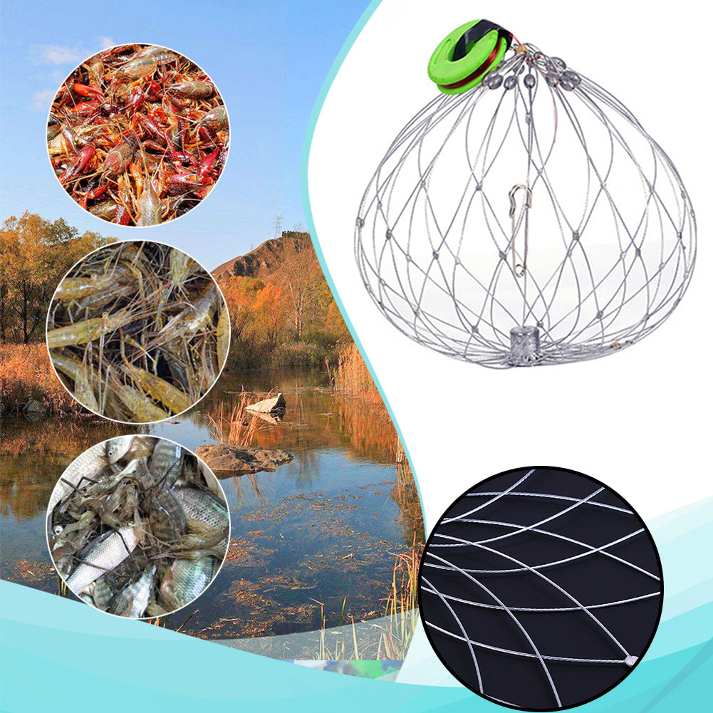 Wire Crab Trap Catching Net, 50cm Stainless Steel by HitMyNeed