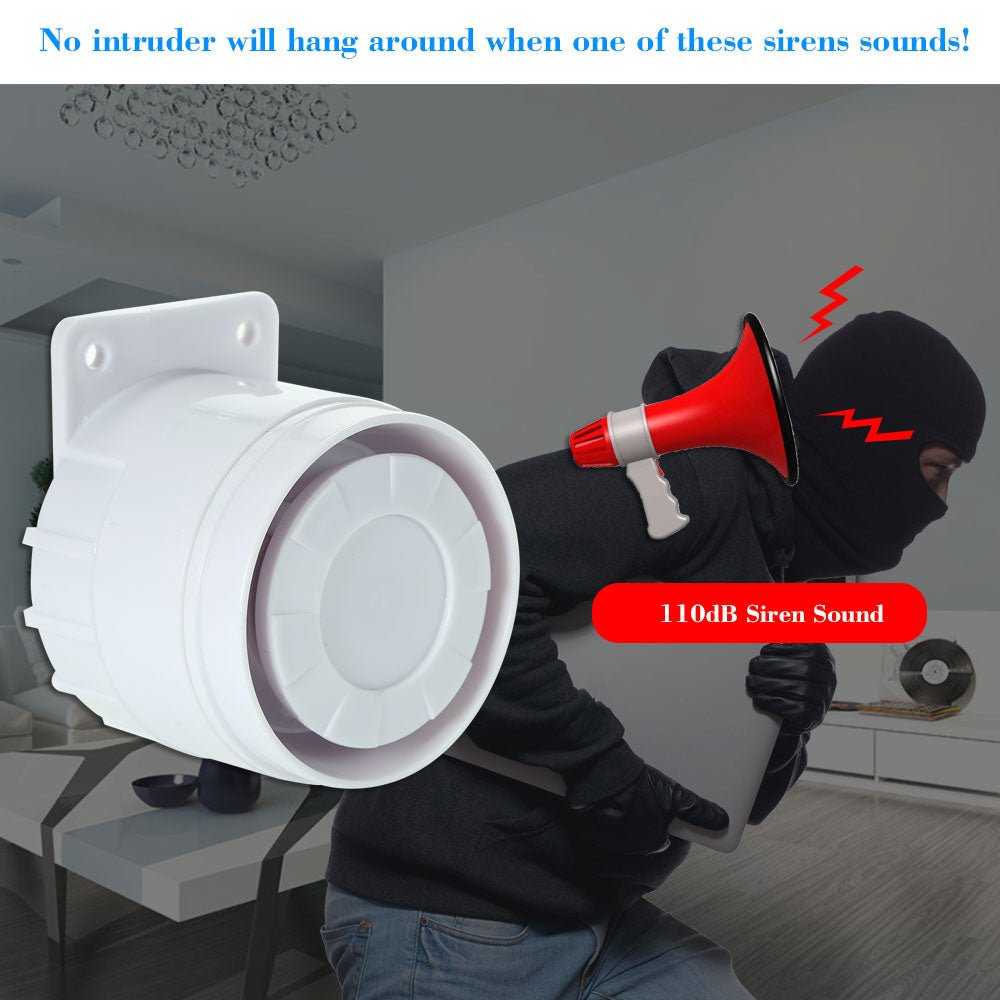 Wired 110dB Siren Alarm for Home Security Systems by HitMyNeed
