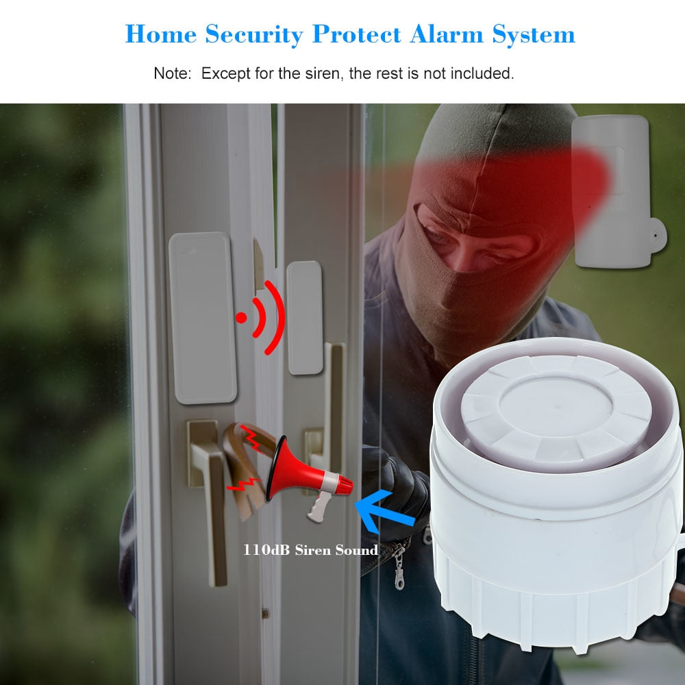 Wired 110dB Siren Alarm for Home Security Systems by HitMyNeed