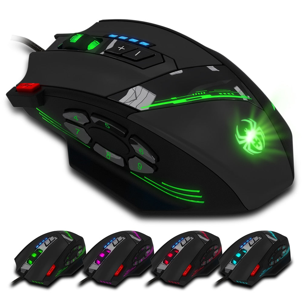 Wired RGB Gaming Mouse with 12 Programmable Buttons by HitMyNeed