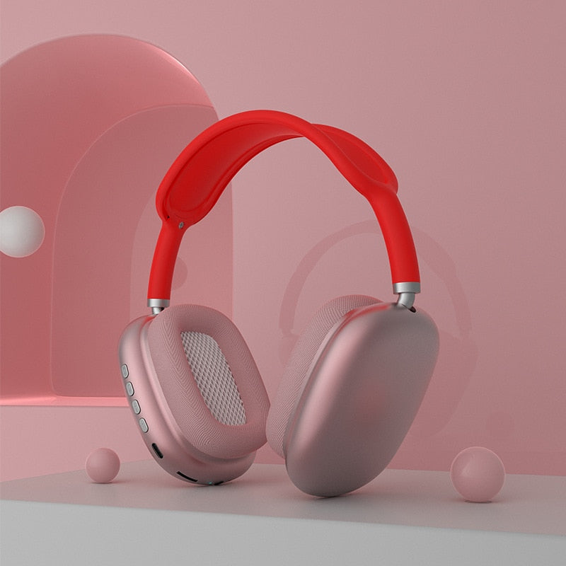 Wireless Bluetooth Headset with Mic & Noise Reduction red by HitMyNeed