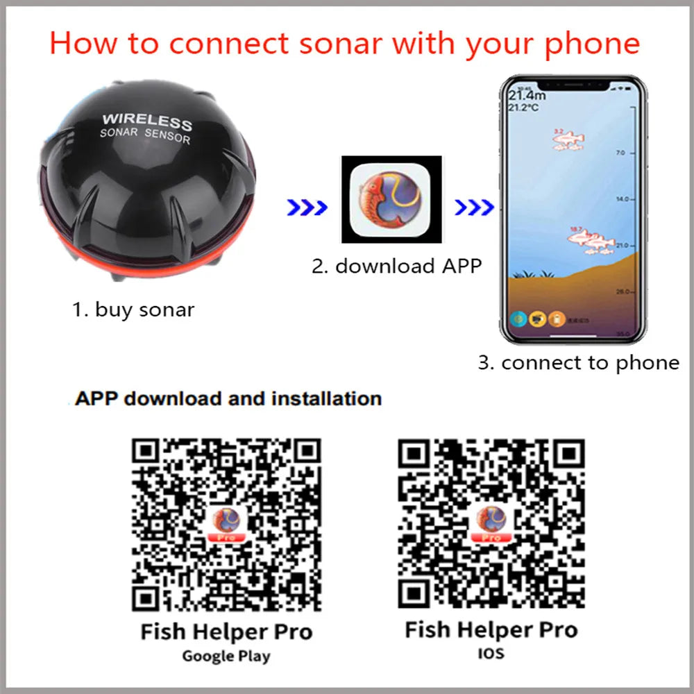 Wireless Bluetooth Sonar Fish Finder 160ft by HitMyNeed