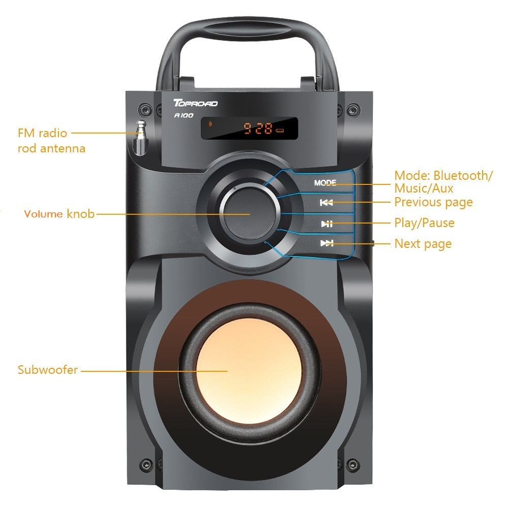 Wireless Bluetooth Stereo Speaker with Heavy Bass by HitMyNeed