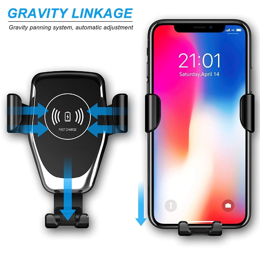 Wireless Car Charger Mount with Auto-Clamp by HitMyNeed