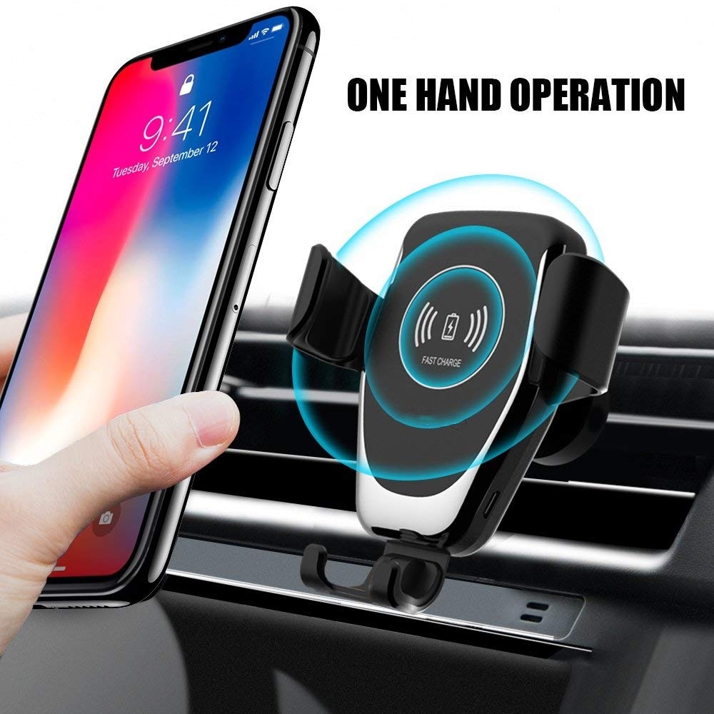 Wireless Car Charger Mount with Auto-Clamp by HitMyNeed