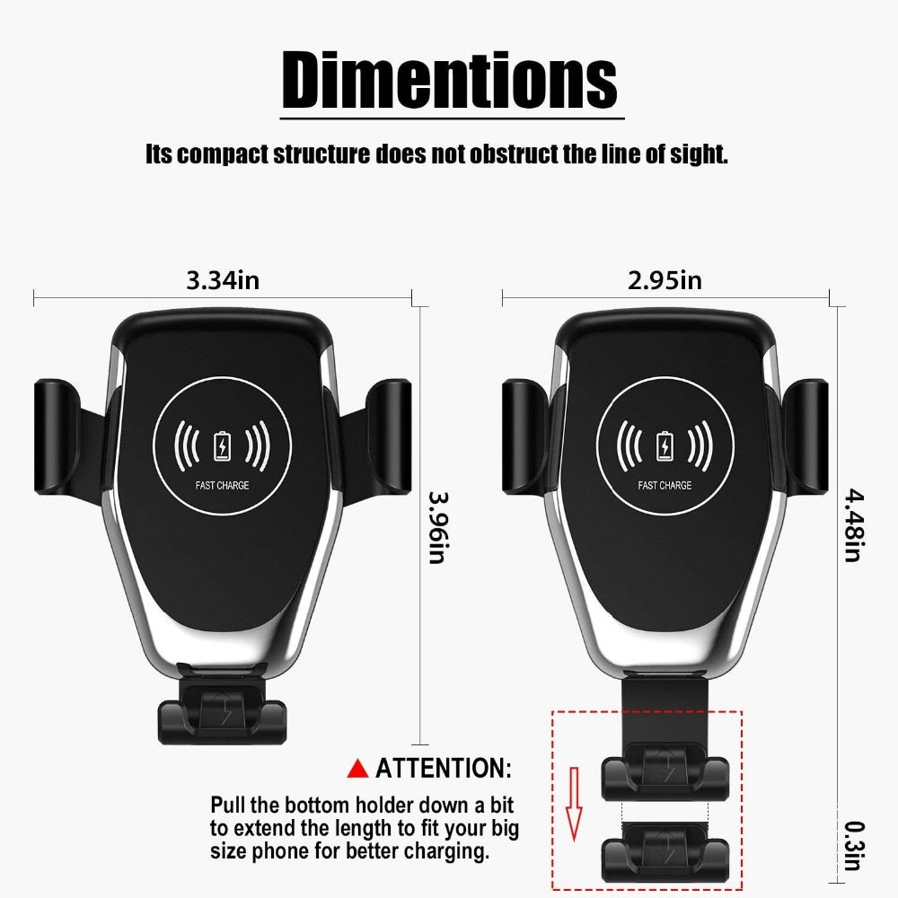 Wireless Car Charger Mount with Auto-Clamp by HitMyNeed