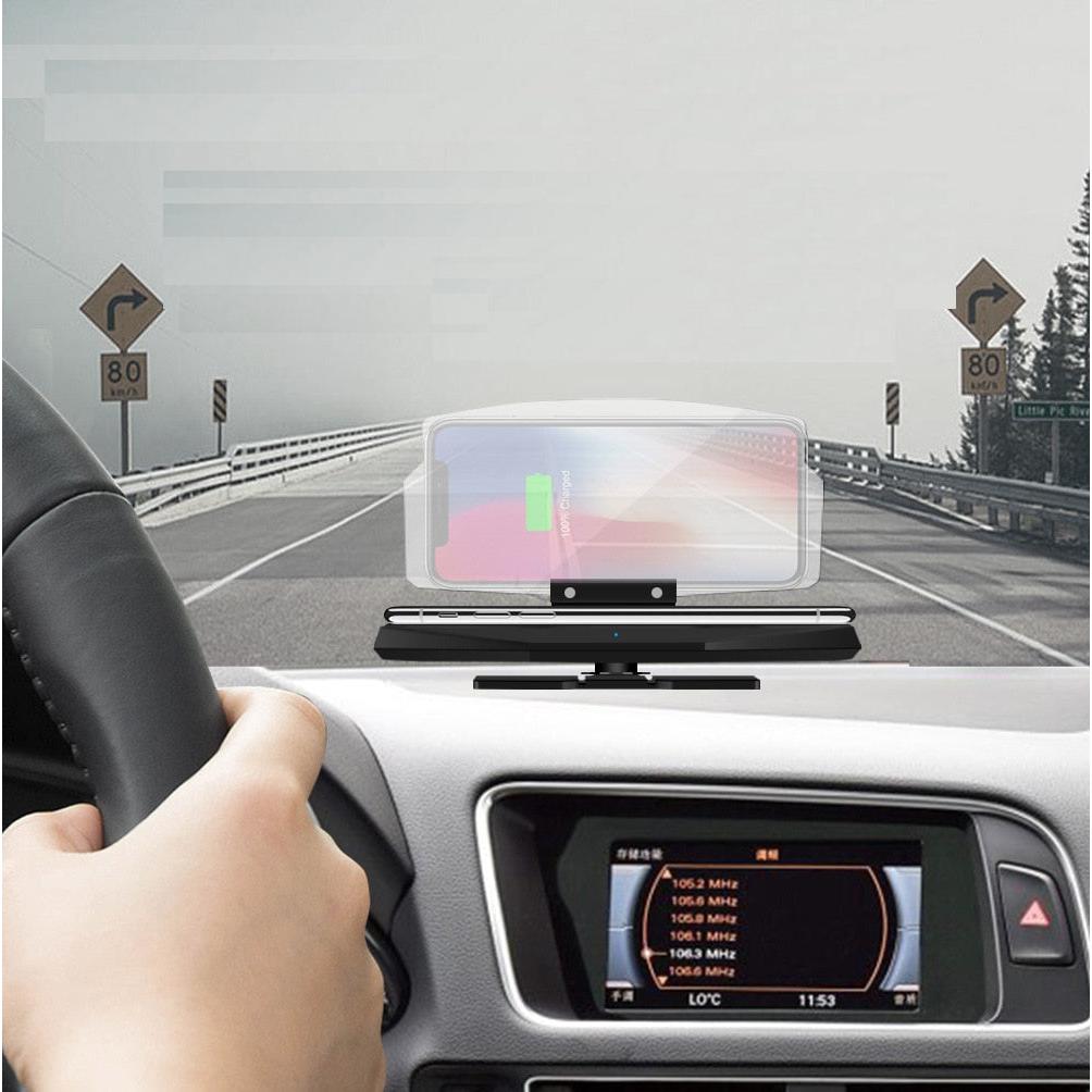 Wireless Car Charger Phone Dock with HUD Display by HitMyNeed