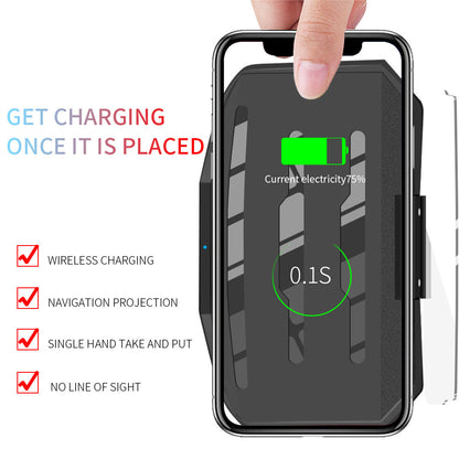 Wireless Car Charger Phone Dock with HUD Display by HitMyNeed