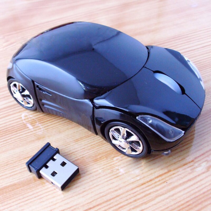 Wireless Car-Shaped Mouse 2.4GHz 1600 DPI black by HitMyNeed