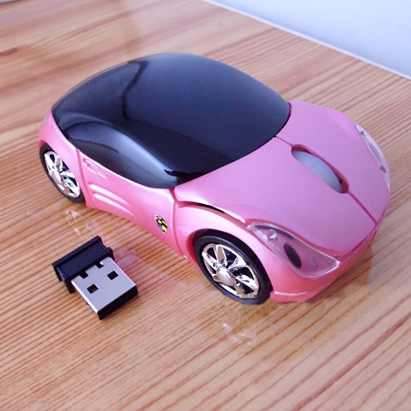 Wireless Car-Shaped Mouse 2.4GHz 1600 DPI pink by HitMyNeed