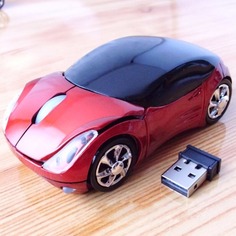 Wireless Car-Shaped Mouse 2.4GHz 1600 DPI red by HitMyNeed