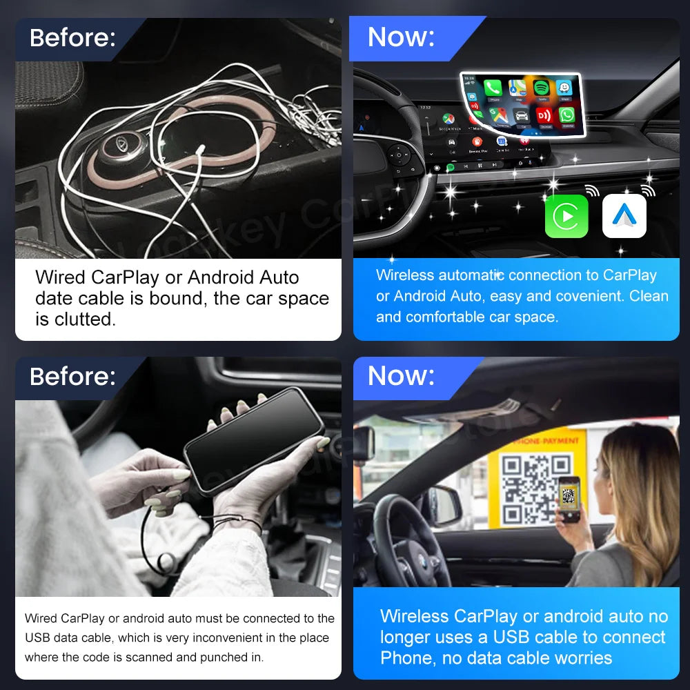Wireless CarPlay & Android Auto 2-in-1 Car Adapter by HitMyNeed
