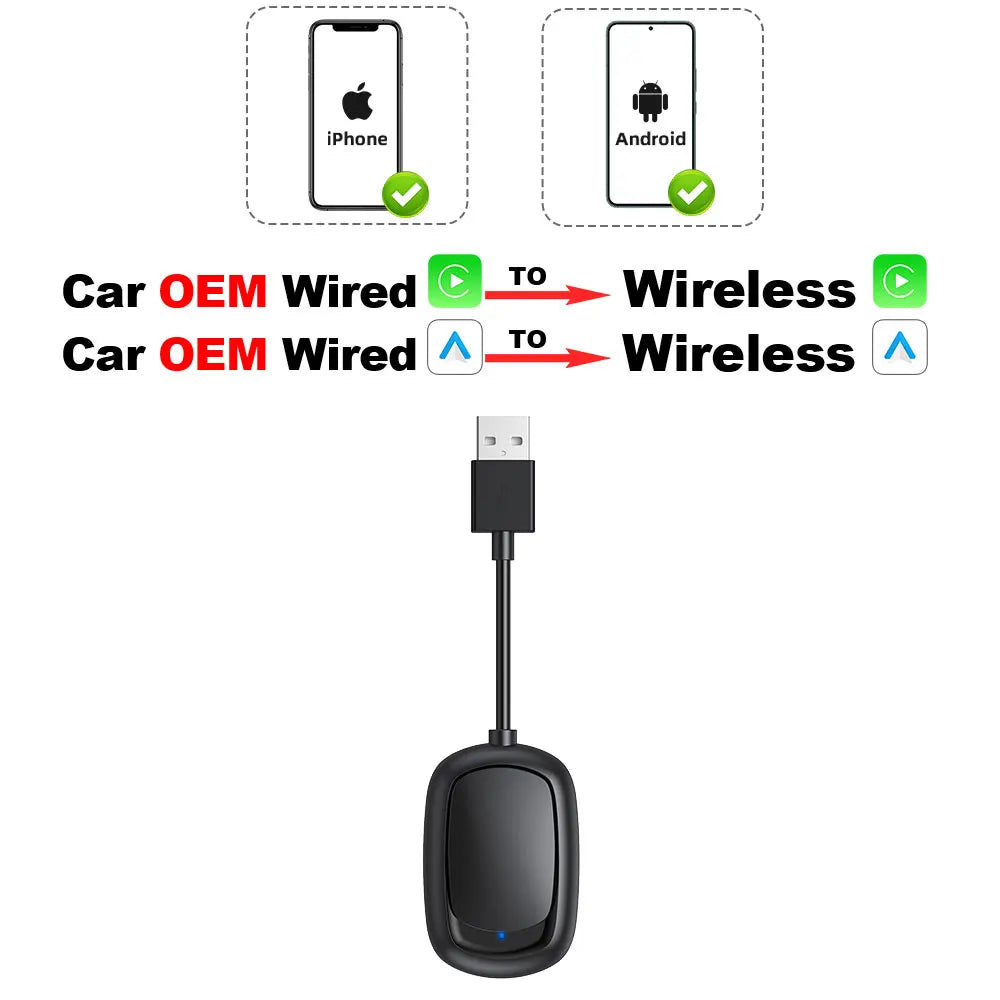 Wireless CarPlay & Android Auto USB Adapter by HitMyNeed